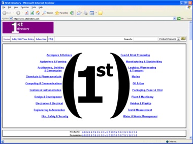 Website Screen Shot from 2004