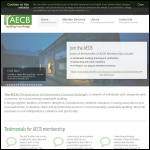Screen shot of the Association for Environment Conscious Building website.