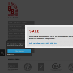 Screen shot of the B & B Industrial Doors website.